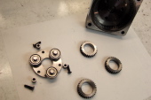 Disassembled Cyclone gearbox.